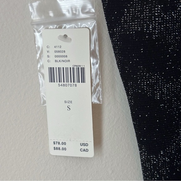 Anthropologie Carly Shimmer Tank Top Small Black Silver NEW NWT - Picture 7 of 12